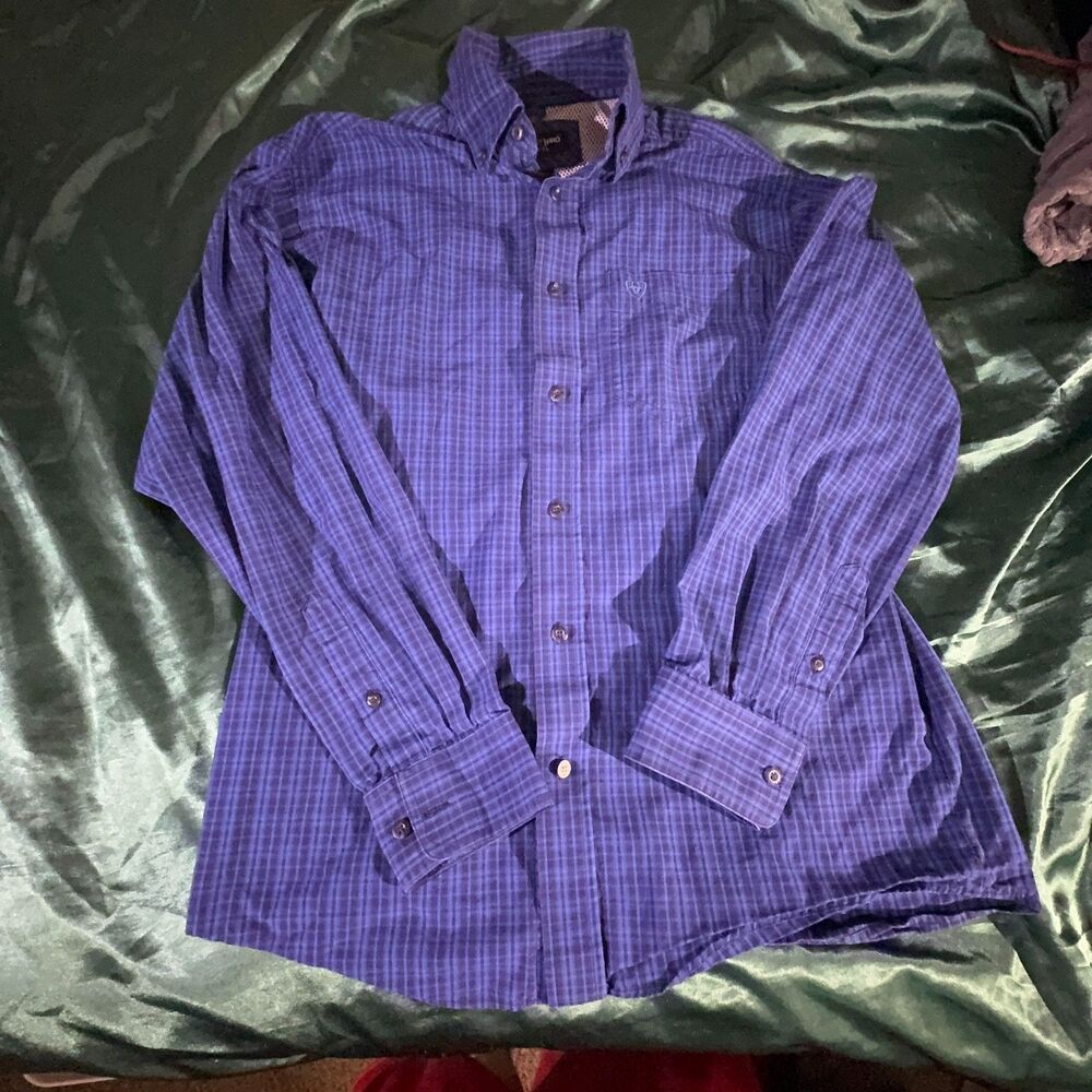 Ariat Pro Series Plaid Button Down Shirt - Blue S